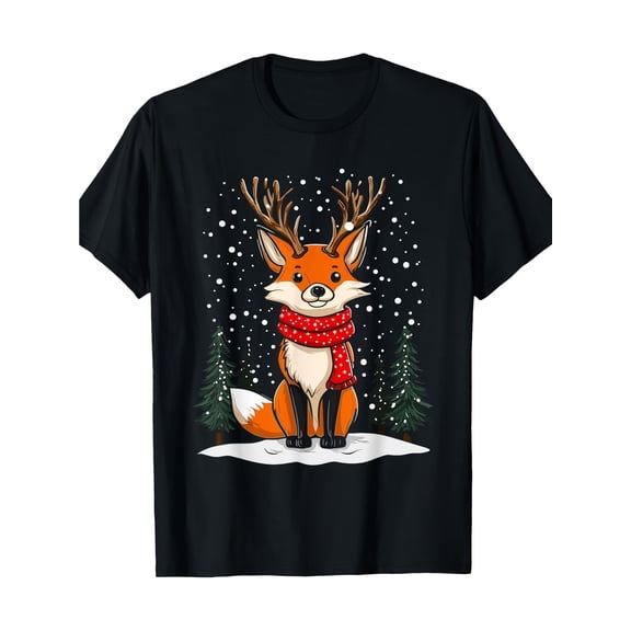 Four Seasons Cotton Fun Fox Fawn Printed - Comfortable Fashion Short Sleeves T-shirt