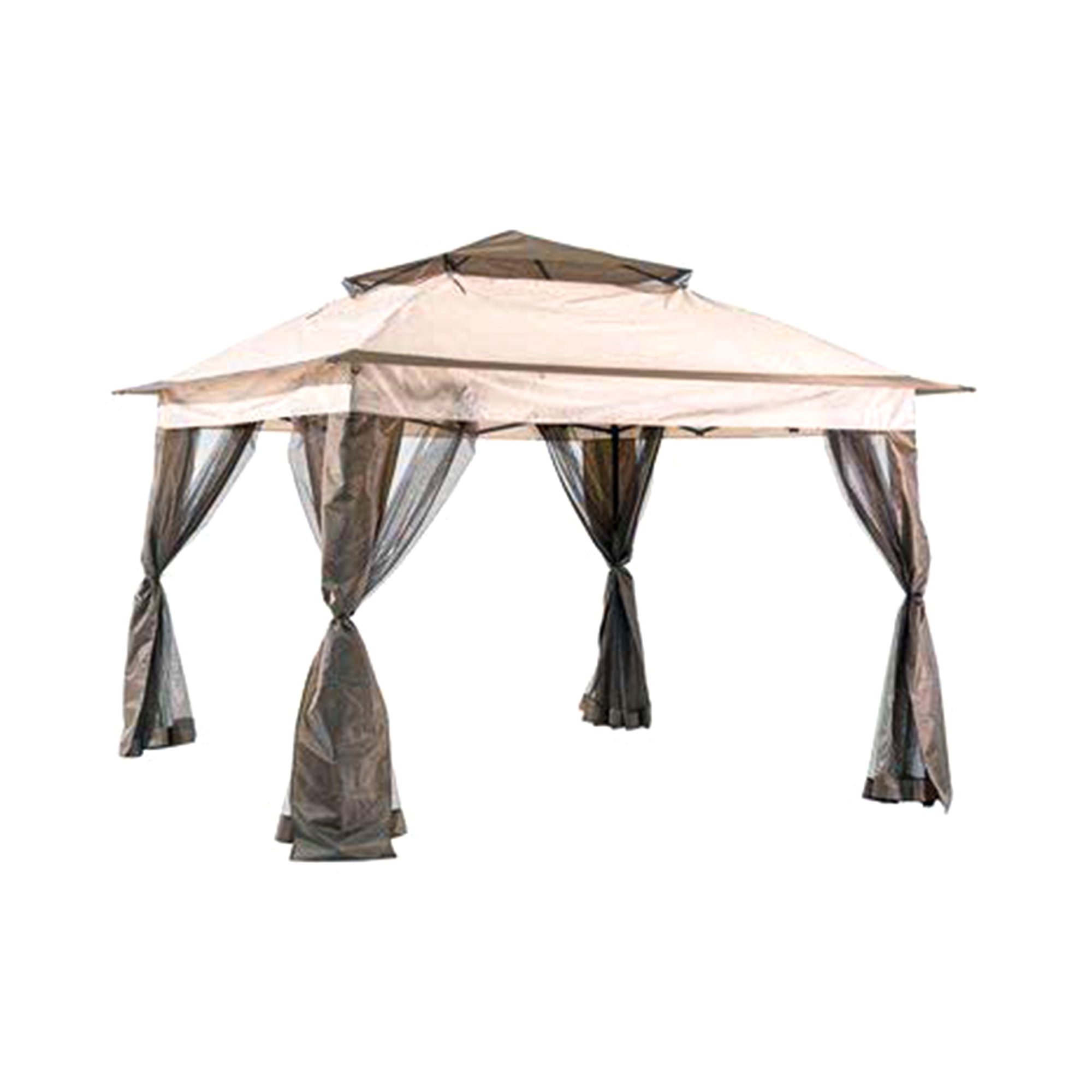 10x10 Brown and Black Steel Frame Pop-Up Pagoda Gazebo