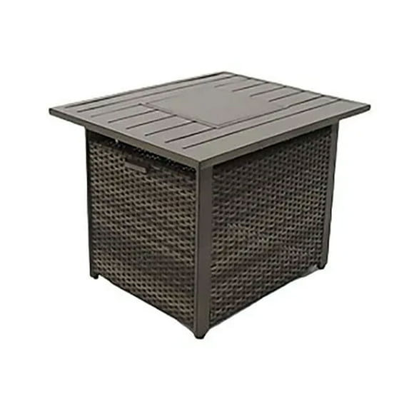 Four Seasons Courtyard 27 x 34 Inches Catania Slat Top Gas Fire Pit Table