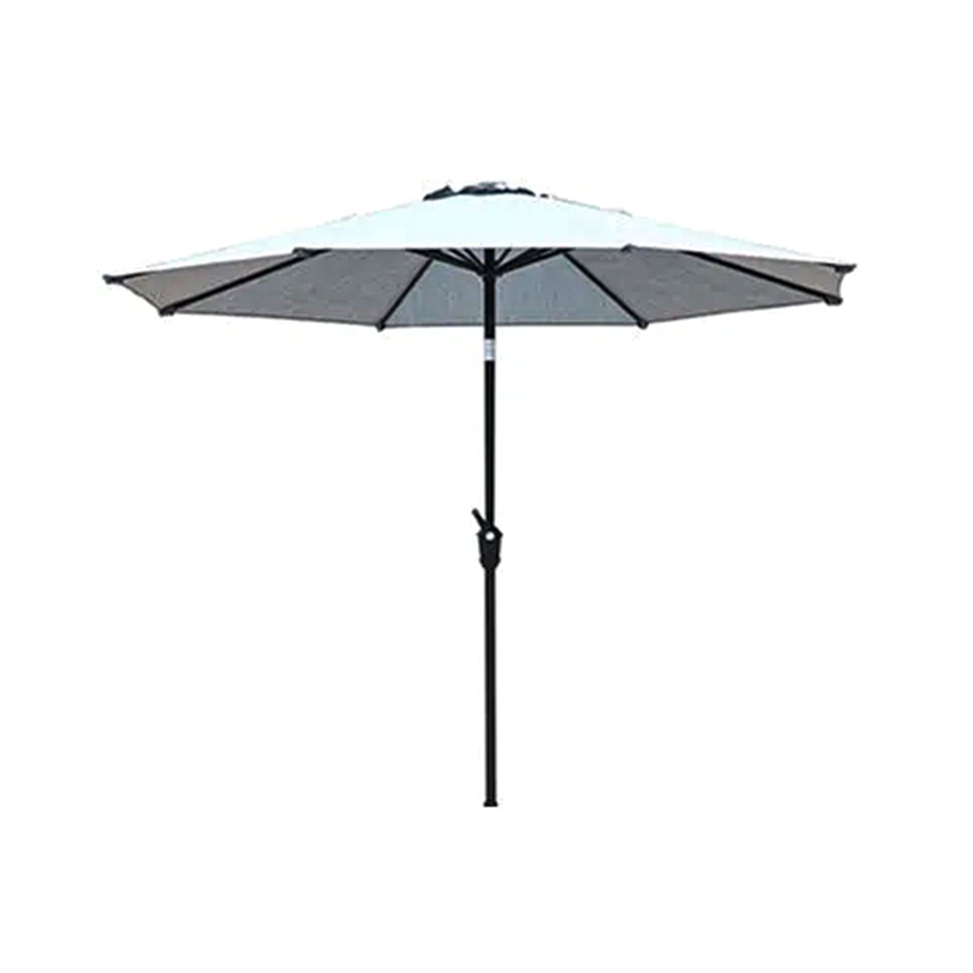 9-Foot Black and White Olefin Fabric Beach Umbrella