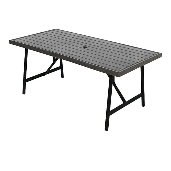 Four Seasons Courtyard Aluminum Eastport Slat Top Patio Dining Table