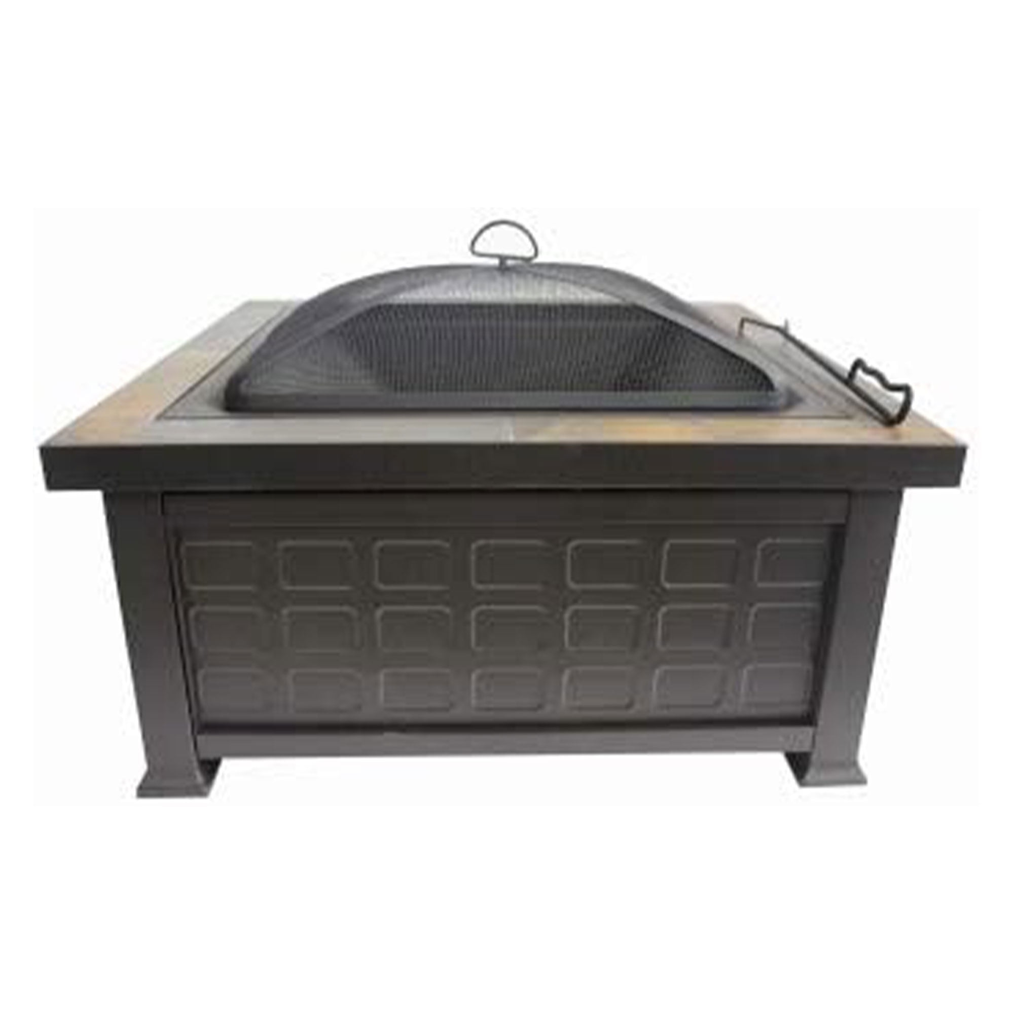 Four Seasons Courtyard 30" Bronze Slate Top Wood Burning Fire Pit Table