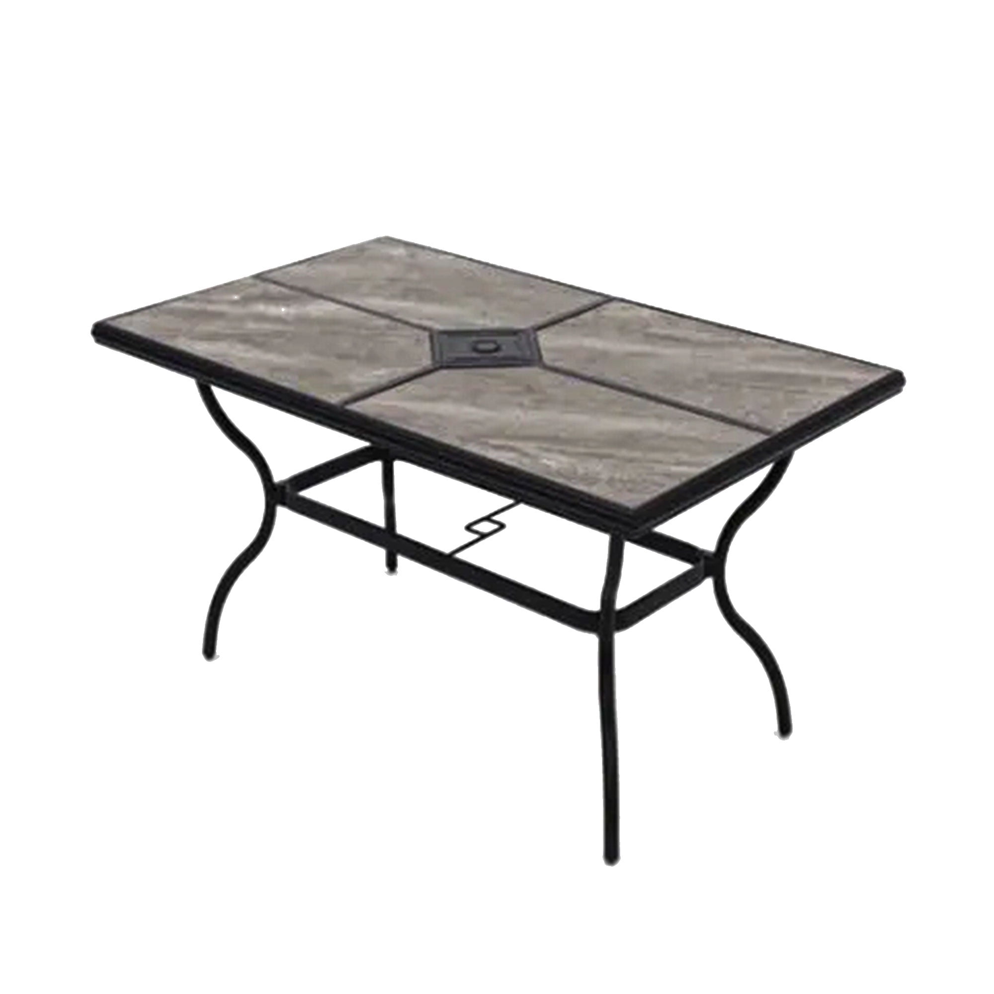 Brookfield Black Aluminum Frame Outdoor Dining Table with Porcelain Top