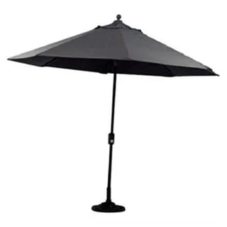 Four Seasons Courtyard 9ft Patio Umbrella With Crank Lift & Auto Tilt - Gray, Aluminum Pole