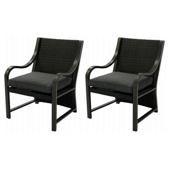 Four Seasons Courtyard Canmore Captain Outdoor Cushioned Arm Chair, 2 Pack