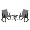 thumbnail image 1 of Four Seasons Courtyard Gramercy Steel 3 Piece Rocking Bistro Set, Gray, 1 of 8