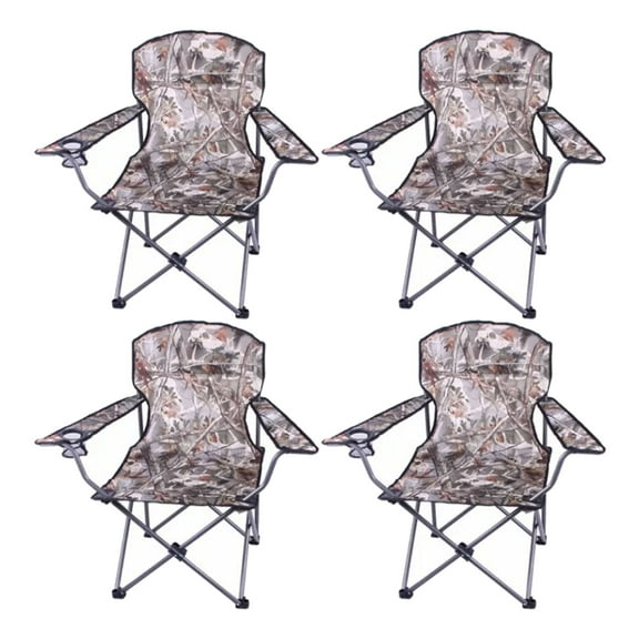 Four Seasons Courtyard Oversized Folding Outdoor Chair Set, 4 Pack, Camo