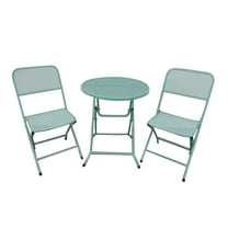 Four Seasons Courtyard Padova Foldable 3 Piece Bistro Dining Set, Blue