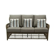 Four Seasons Courtyard Positano 3 Seater All Weather Wicker Loveseat, Beige