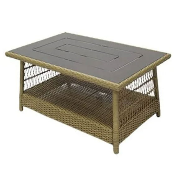 Four Seasons Courtyard Positano 40" x 26" Wicker Coffee Table, Brown