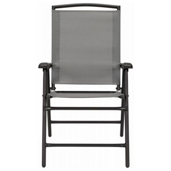 Four Seasons Courtyard RXTV-1921-FC-G Sunny Isles Steel Folding Chair, Sling Fabric, Graphite - Quantity 4