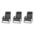 thumbnail image 1 of Four Seasons Courtyard Sunny Isles XL Zero Gravity Outdoor Chairs, 3 Pack, Black, 1 of 6