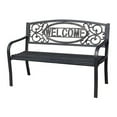 thumbnail image 1 of Four Seasons Courtyard Welcome Steel Park Bench, 500 Pound Capacity, Black, 1 of 8