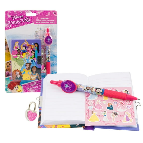 Four Seasons Disney Princess Lockable Diary Set with Pen and Lock, Multicolor, 6' x 8", 150 Pages