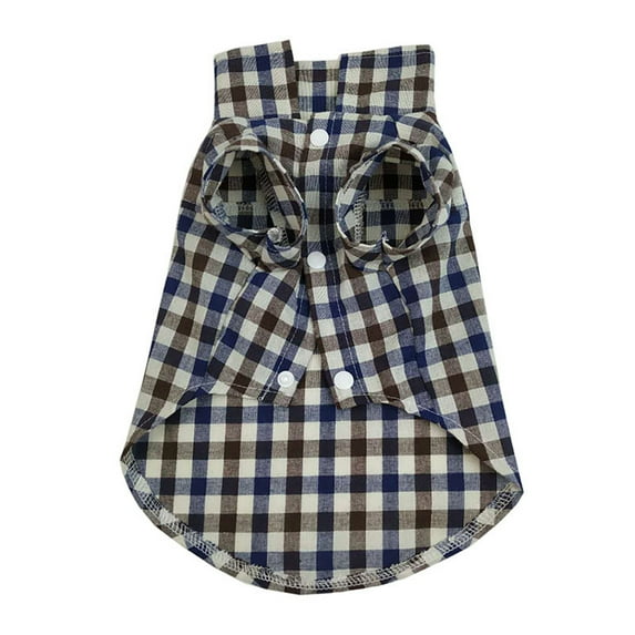 Four Seasons Dog Plaid Shirt - Comfortable & Handsome Clothing for Teddy Small Dogs, Soft Breathable Fabric, Multiple Sizes (S-XXL)