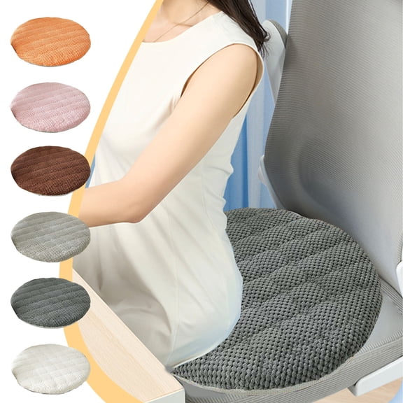 Four Seasons Memory Foam Round Sponge Chair Cushion, Thickened Washable Non-Slip Flock Seat Pad for Office, Home & Outdoor, 30cm