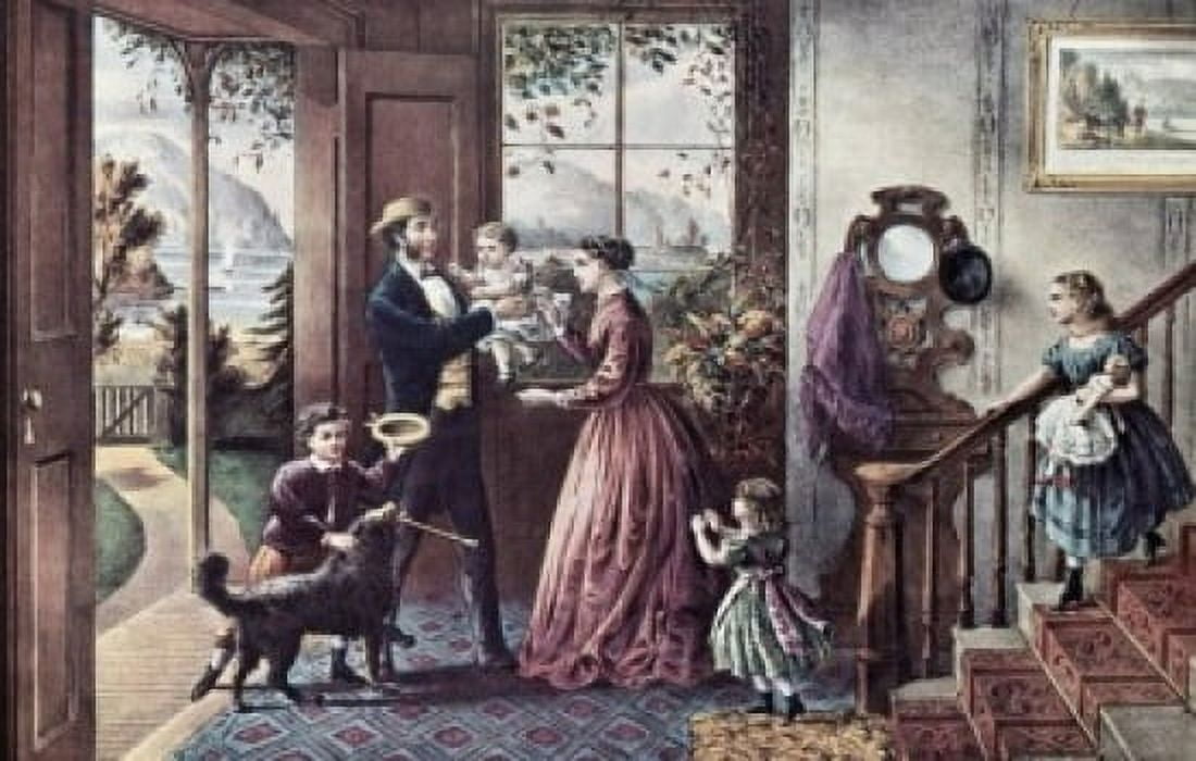 Four Seasons Of Life Middle Age (The Season of Strength) Currier & Ives (1834-1907 American) Lithograph Canvas Art - Currier and Ives (24 x 36)