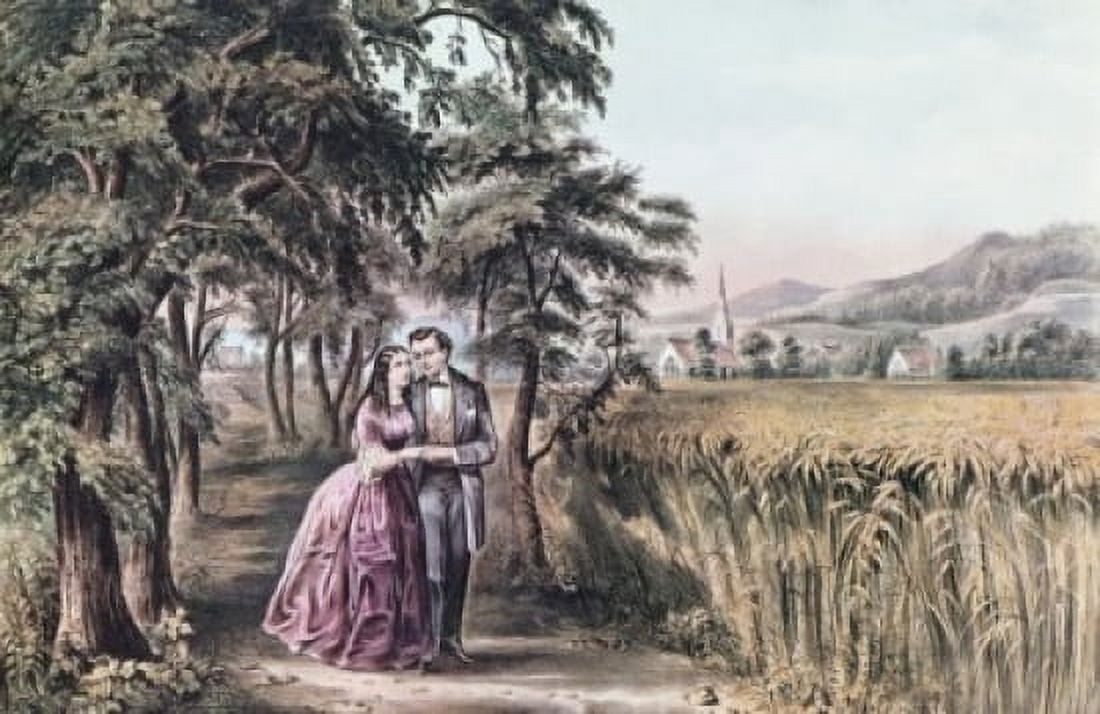 Four Seasons Of Life Youth (The Season Of Love) Currier & Ives (1834-1907 American) Lithograph Canvas Art - Currier and Ives (18 x 24)