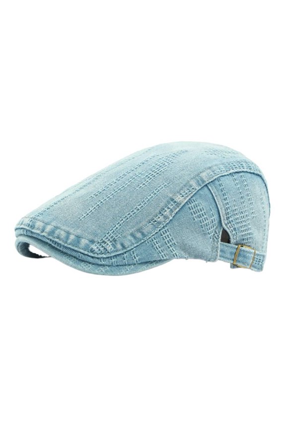 Four Seasons Personalized Washed Denim Hat Women's Beret British Retro Advance Hats Men's Jacquard Peaked Cap Fashion