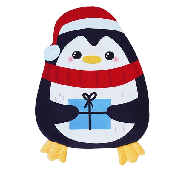 Four Seasons Pet Mat for Cats Dogs Soft Plush Cartoon Penguin Print Comfortable Cushion Indoor Use