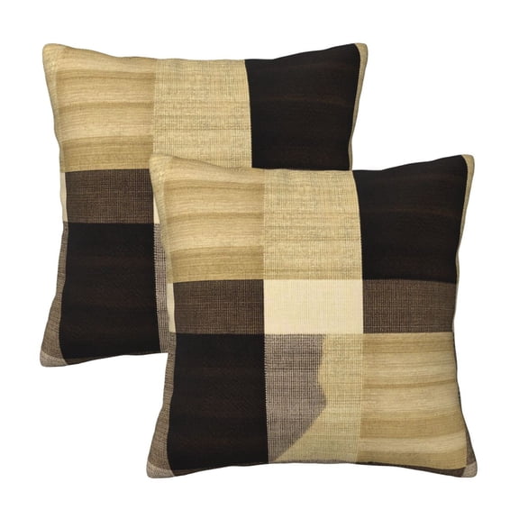 Four Seasons Pillow Cover 2 Sets Invisible Zipper Opening Design Does Not Include Pillow Core Soft And Comfortable Sandybrown Buffalo Plaid Check Tartan Scotland_1 12"X12"