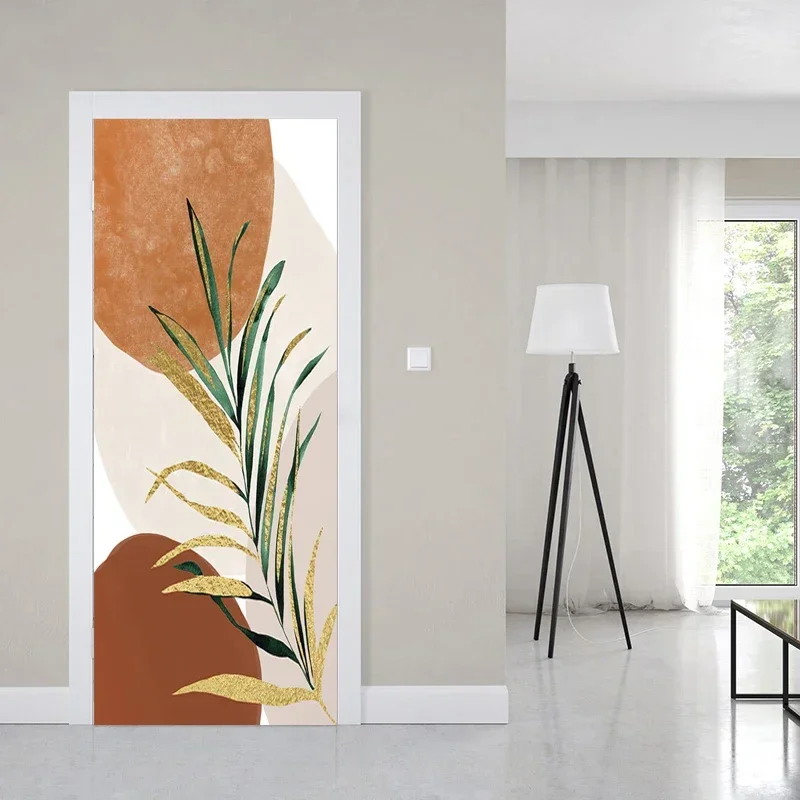 Secenery Sticker Background Four Seasons Scenery Door Stickers Natural Leaves Home Bedroom ...