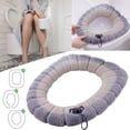 thumbnail image 1 of Four Seasons Universal With Handle Toilet Mat Bathroom Soft Toilet Cover Pad Thickened Warm Washable Stretch Easy To Install Cushion Cover The Cushion,As Shows D,Fiber, 1 of 8