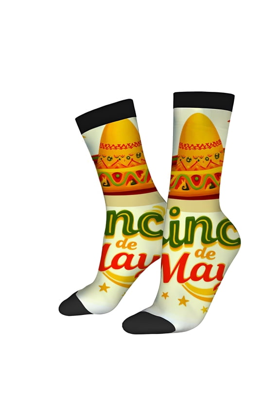 Four Seasons Universal Socks (2 Pairs) - Festive Cinco de Mayo Design with Corn Unisex Trendy Colorful Socks