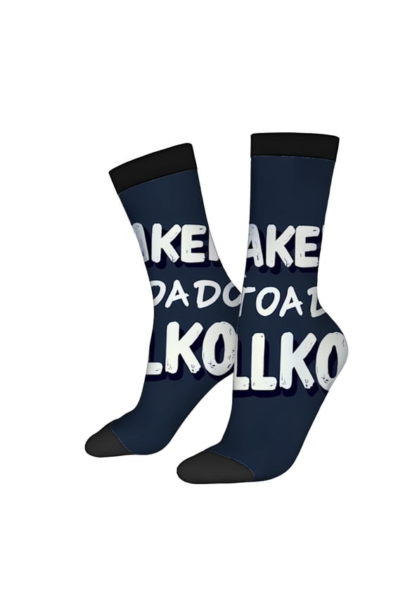 Four Seasons Universal Socks (2 Pairs) - Mixed Color Trendy Unisex Socks with Uplifting " BEACH THE WELLNESS " Message Stylish Black Cuff & Toe Cap