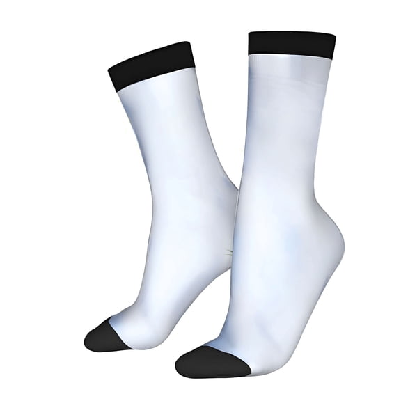 Four Seasons Universal Socks - 2 Pairs Simple White Body with Black Toe Caps Unisex Trendy Design Perfect for Any Occasion