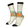 thumbnail image 1 of Four Seasons Universal Socks - 2 Pairs Trendy Mixed Color Design with White Base Black Toe Caps & Light Blue Bands Unisex Style, 1 of 5