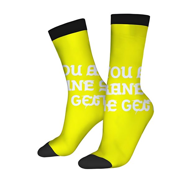 Four Seasons Universal Socks (2 Pairs) - Trendy Mixed Color Unisex Socks with Bold Patterns and Inspirational Text - Perfect for Any Occasion