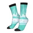 thumbnail image 1 of Four Seasons Universal Socks (2 Pairs) - Trendy Unisex Mixed Color Socks with Background and White Car Design Featuring Flames - Stylish and Fun for All Occasions, 1 of 5