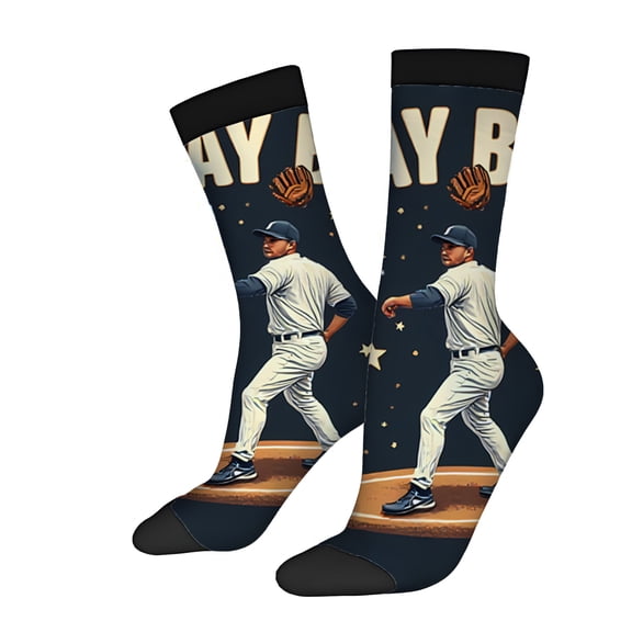 Four Seasons Universal Socks (2 Pairs) - Trendy Unisex Mixed Color Socks Featuring Dynamic Basketball Player Design on Dark Blue Background with Stars