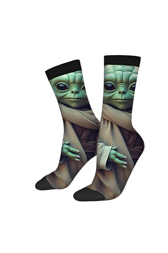 Four Seasons Universal Socks (2 Pairs) - Trendy Unisex Mixed Color Socks with Playful Character Design Featuring Large Ears and Light Robe Perfect for All Seasons