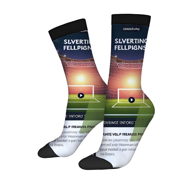 Four Seasons Universal Socks (2 Pairs) - Trendy Unisex Socks with Unique Brick Wall & Soccer Field Design Mixed Colors Modern Aesthetic