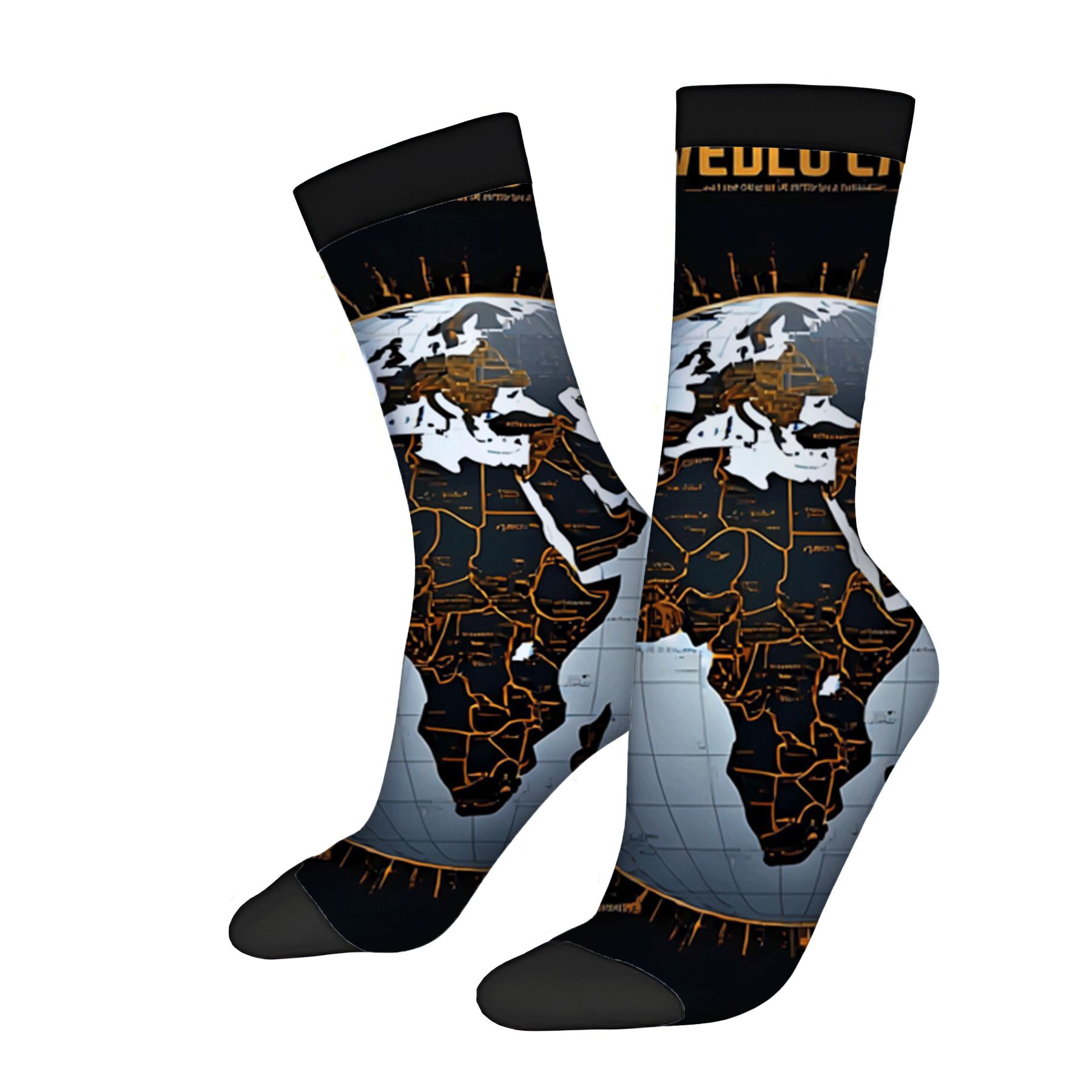 Map Socks Four Seasons Universal Socks (2 Pairs) - Trendy Unisex Socks with World ...