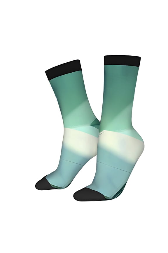 Four Seasons Universal Socks (2 Pairs) - Unisex Trendy Mixed Color Socks with Unique Stitched Edge Pattern and Subtle Gradient Design Perfect for All Seasons