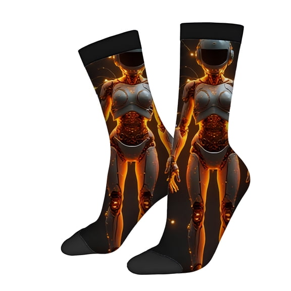 Four Seasons Universal Socks (2 Pairs) - Unisex Trendy Mixed Color Socks with Artistic Starry Pattern and Glowing Light Source Design
