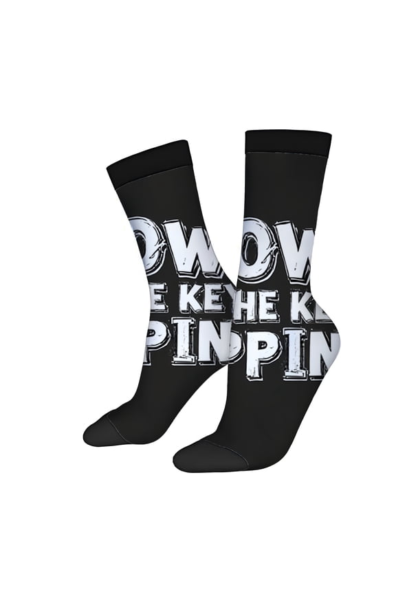 Four Seasons Universal Socks (2 Pairs) - Unisex Trendy Mixed Color Socks with Bold Text Design " ROOST THE APPA " - Stylish Casual Wear