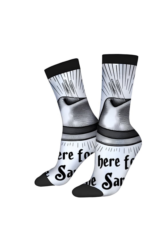 Four Seasons Universal Socks (2 Pairs) - Unisex Trendy Mixed Color Socks with Playful Witch ' s Hat Design and Fun ' I ' m Here for the S ' Text