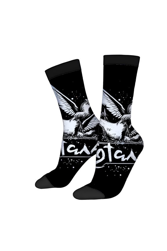 Four Seasons Universal Socks (2 Pairs) - Unisex Trendy Mixed Color Socks with Stylish Dragon Graphic Design and Abstract Patterns