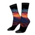 thumbnail image 1 of Four Seasons Universal Socks (2 Pairs) - Unisex Trendy Socks with Vibrant Desert Landscape Design Cactus & Mountain Pattern Mixed Colors Perfect for Any Season, 1 of 5