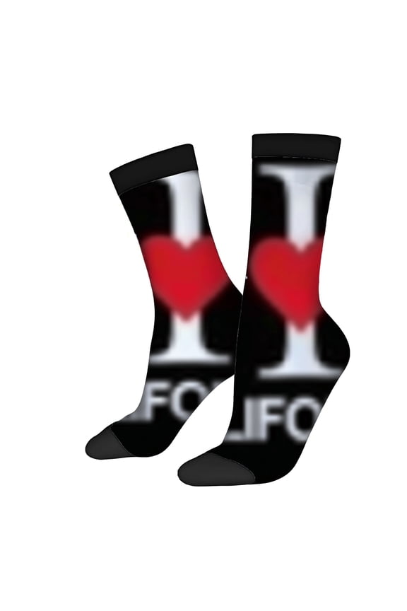 Four Seasons Universal Socks - 2 Pairs Unisex Trendy Socks with Bold ' I FOOT ' Design Black Gradient with Striking Contrast