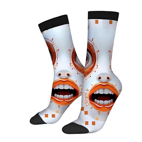 Four Seasons Universal Socks (2 Pairs) - Unisex Trendy Socks with Vibrant Eye Design Swirling Patterns & Dots Mixed Colors Perfect for Any Season