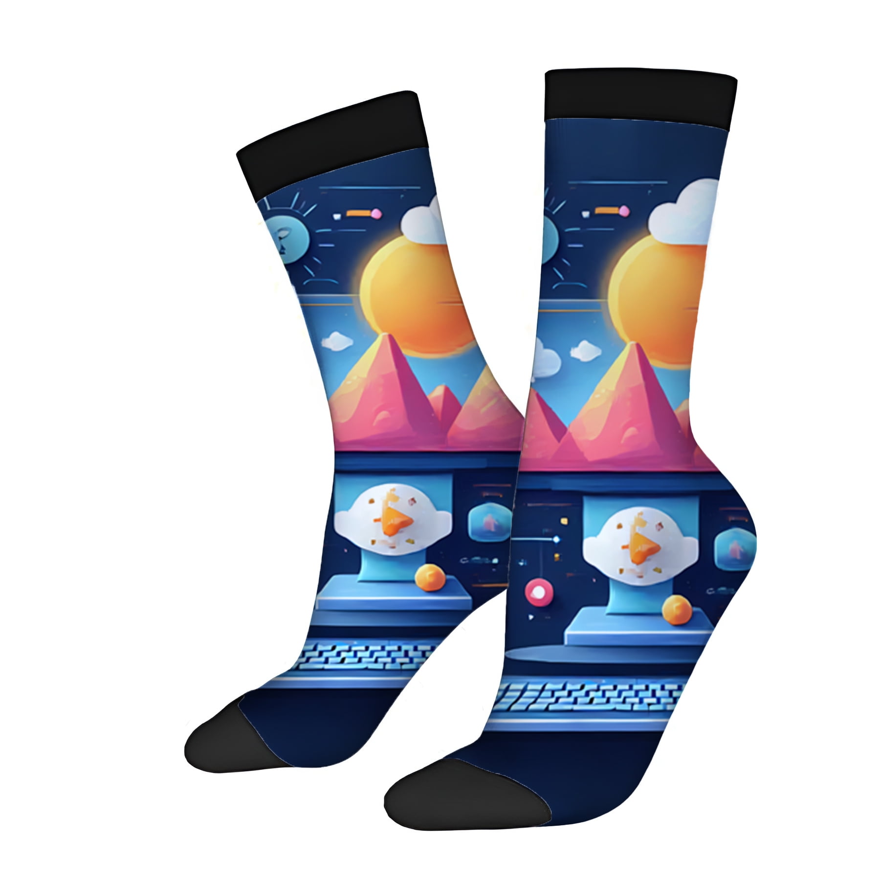 Four Seasons Universal Socks (2 Pairs) - Vibrant Mixed Color Design ...