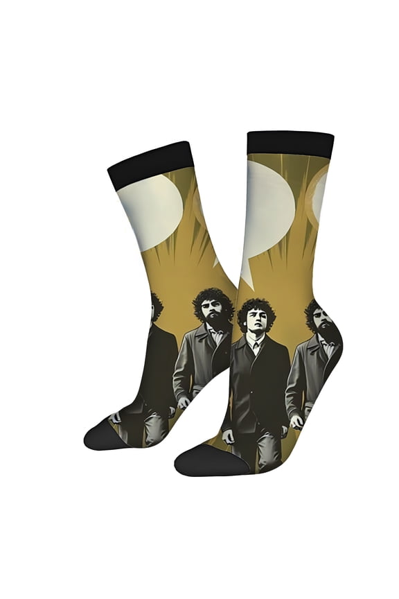 Four Seasons Universal Socks (2 Pairs) - Vibrant Mixed Color Design with Confident Suit Illustration Unisex Trendy Socks for All Occasions
