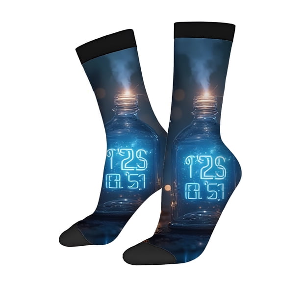 Four Seasons Universal Socks (2 Pairs) - Vibrant Nighttime Scene with Blurred Lights Unisex Trendy Mixed Color Design Perfect for All Seasons