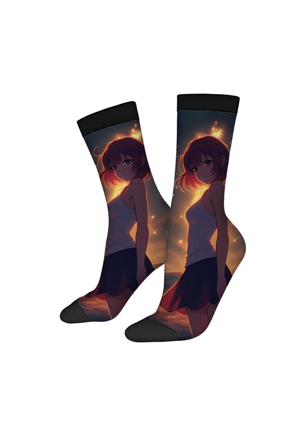 Four Seasons Universal Socks (2 Pairs) - Vibrant Sky Design with Stars Unisex Trendy Mixed Color Socks