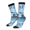 thumbnail image 1 of Four Seasons Universal Socks (2 Pairs) - Whimsical Mixed Color Design with Playful Boat and Wave Pattern Unisex Trendy Socks for All Seasons, 1 of 5